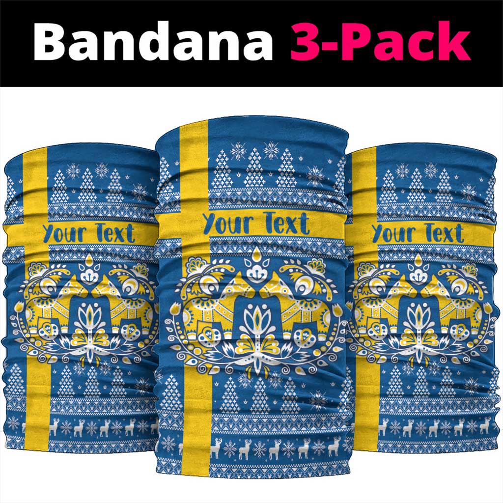 Sweden Christmas Personalized Neck Gaiter Dala Horse God Jul - Wonder Print Shop