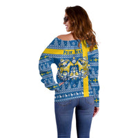Sweden Christmas Personalized Off Shoulder Sweater Dala Horse God Jul - Wonder Print Shop