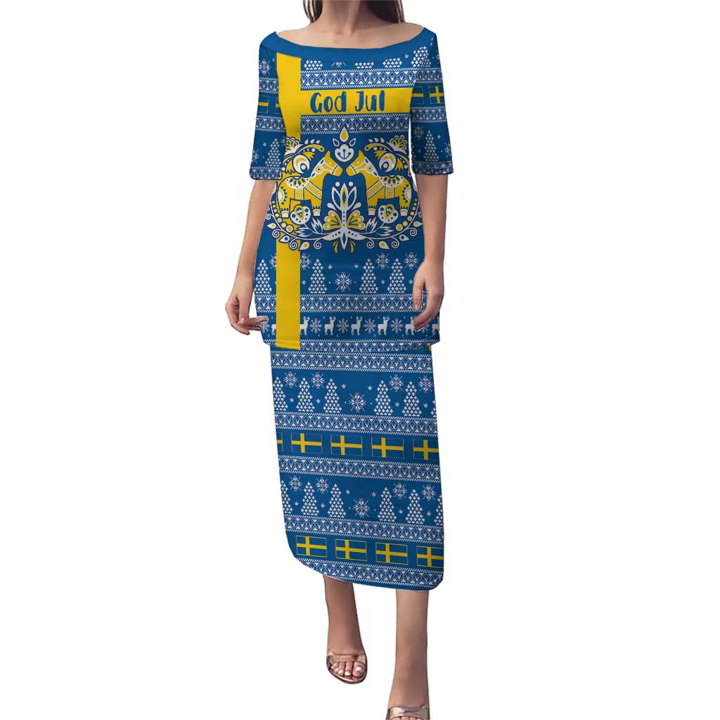 Sweden Christmas Personalized Puletasi Dala Horse God Jul - Wonder Print Shop