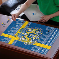 Sweden Christmas Personalized Puzzle Dala Horse God Jul - Wonder Print Shop