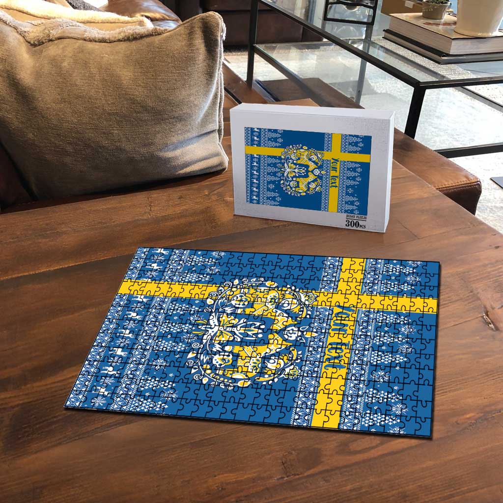 Sweden Christmas Personalized Puzzle Dala Horse God Jul - Wonder Print Shop