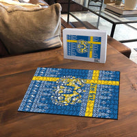 Sweden Christmas Personalized Puzzle Dala Horse God Jul - Wonder Print Shop