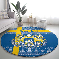 Sweden Christmas Personalized Round Carpet Dala Horse God Jul - Wonder Print Shop