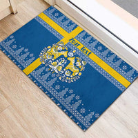 Sweden Christmas Personalized Rubber Doormat Dala Horse God Jul - Wonder Print Shop