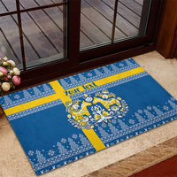 Sweden Christmas Personalized Rubber Doormat Dala Horse God Jul - Wonder Print Shop