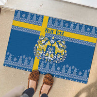 Sweden Christmas Personalized Rubber Doormat Dala Horse God Jul - Wonder Print Shop