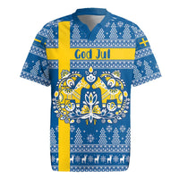 Sweden Christmas Personalized Rugby Jersey Dala Horse God Jul - Wonder Print Shop