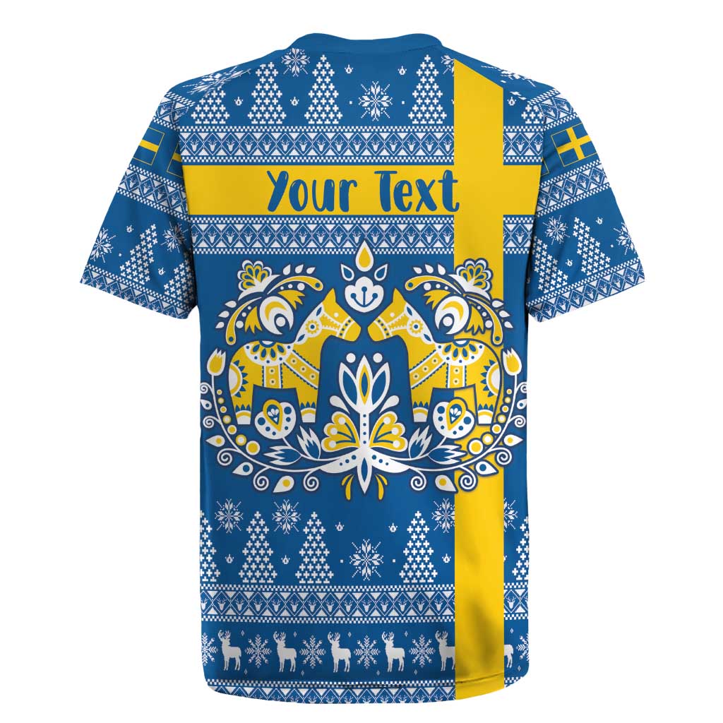 Sweden Christmas Personalized Rugby Jersey Dala Horse God Jul - Wonder Print Shop