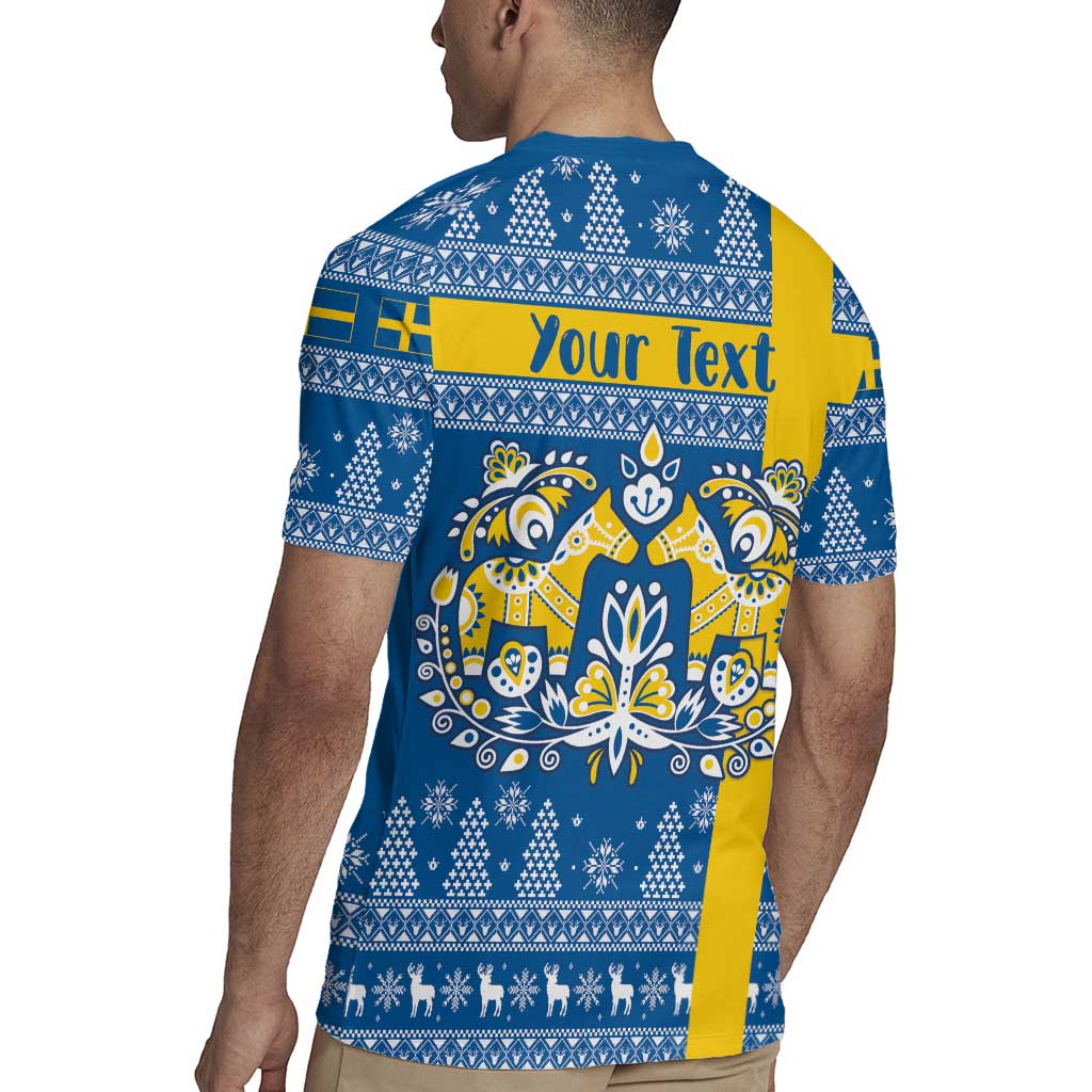 Sweden Christmas Personalized Rugby Jersey Dala Horse God Jul - Wonder Print Shop