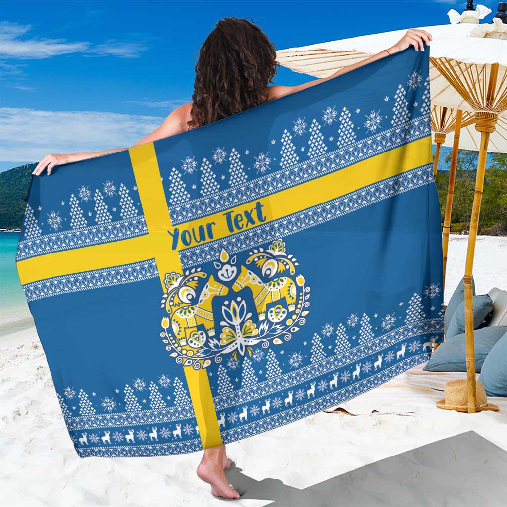 Sweden Christmas Personalized Sarong Dala Horse God Jul - Wonder Print Shop