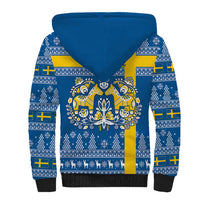 Sweden Christmas Personalized Sherpa Hoodie Dala Horse God Jul - Wonder Print Shop