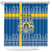Sweden Christmas Personalized Shower Curtain Dala Horse God Jul - Wonder Print Shop