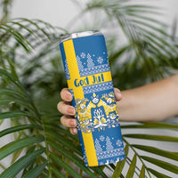 Sweden Christmas Personalized Skinny Tumbler Dala Horse God Jul - Wonder Print Shop