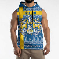 Sweden Christmas Personalized Sleeveless Hoodie Dala Horse God Jul - Wonder Print Shop
