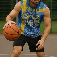 Sweden Christmas Personalized Sleeveless Hoodie Dala Horse God Jul - Wonder Print Shop