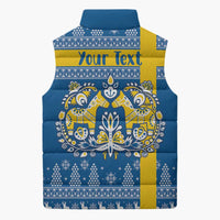 Sweden Christmas Personalized Sleeveless Puffer Jacket Dala Horse God Jul - Wonder Print Shop