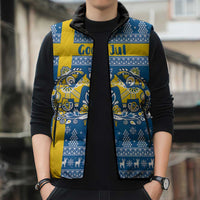 Sweden Christmas Personalized Sleeveless Puffer Jacket Dala Horse God Jul - Wonder Print Shop