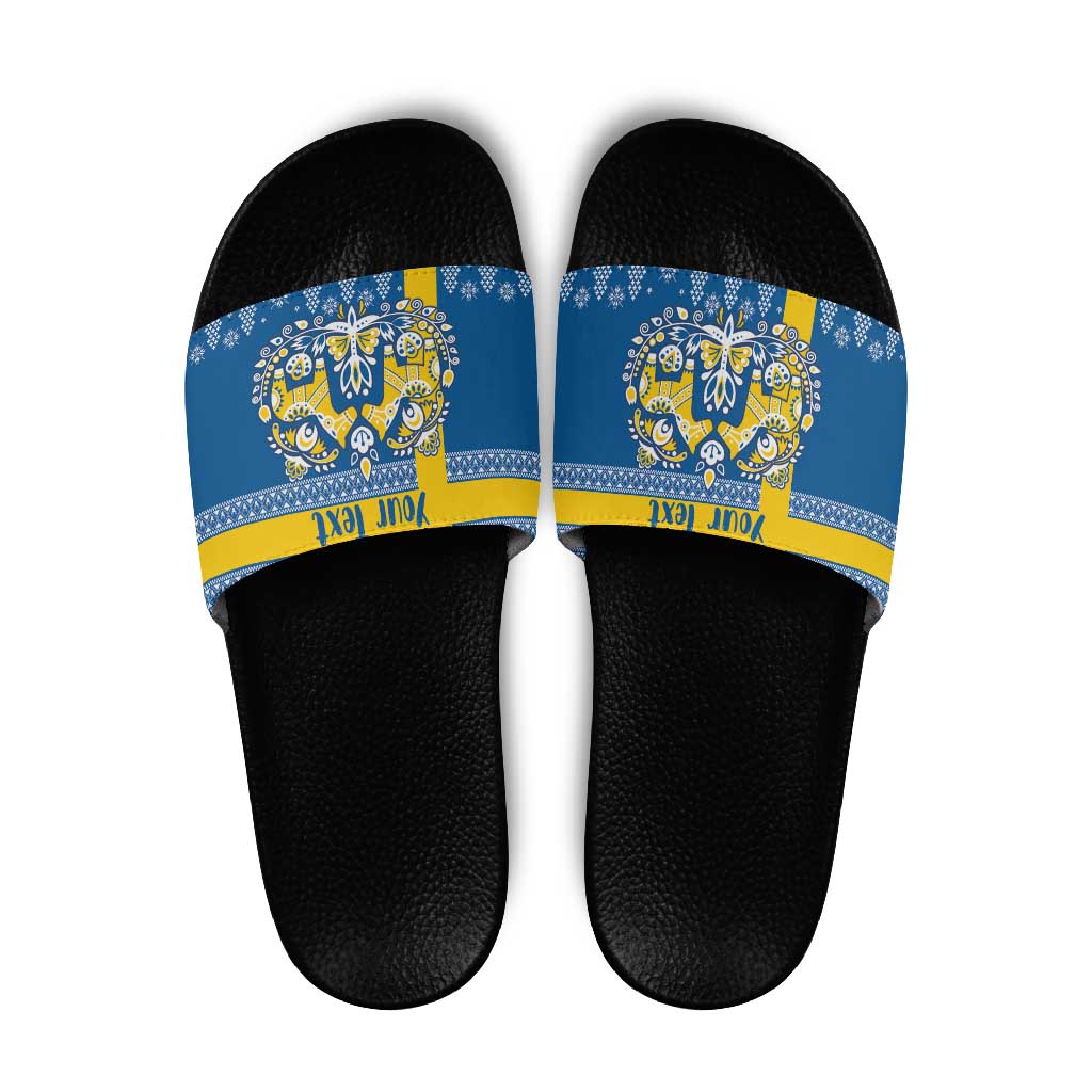 Sweden Christmas Personalized Slide Sandals Dala Horse God Jul - Wonder Print Shop