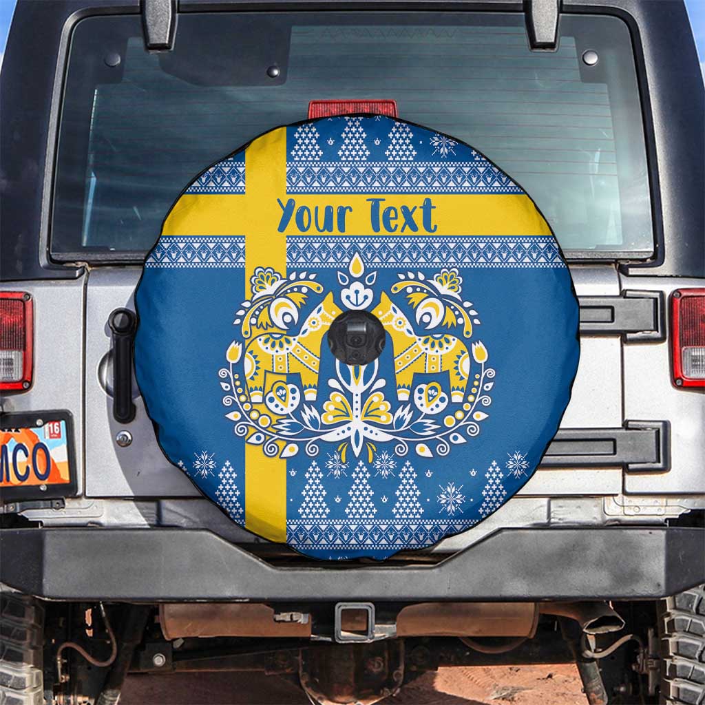 Sweden Christmas Personalized Spare Tire Cover Dala Horse God Jul - Wonder Print Shop