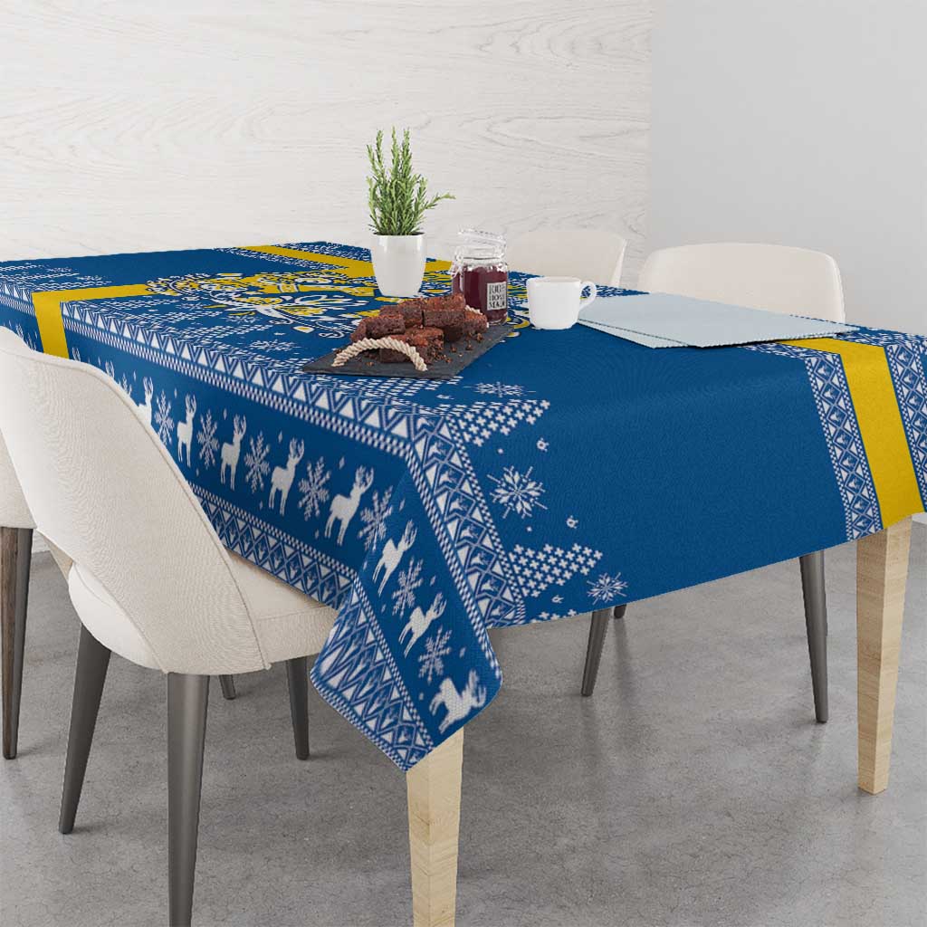 Sweden Christmas Personalized Tablecloth Dala Horse God Jul - Wonder Print Shop