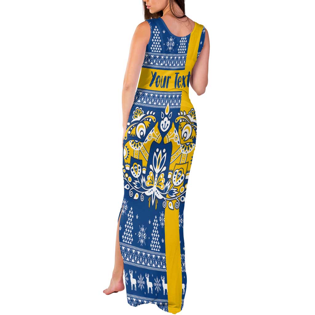 Sweden Christmas Personalized Tank Maxi Dress Dala Horse God Jul - Wonder Print Shop
