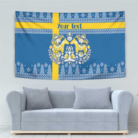Sweden Christmas Personalized Tapestry Dala Horse God Jul - Wonder Print Shop