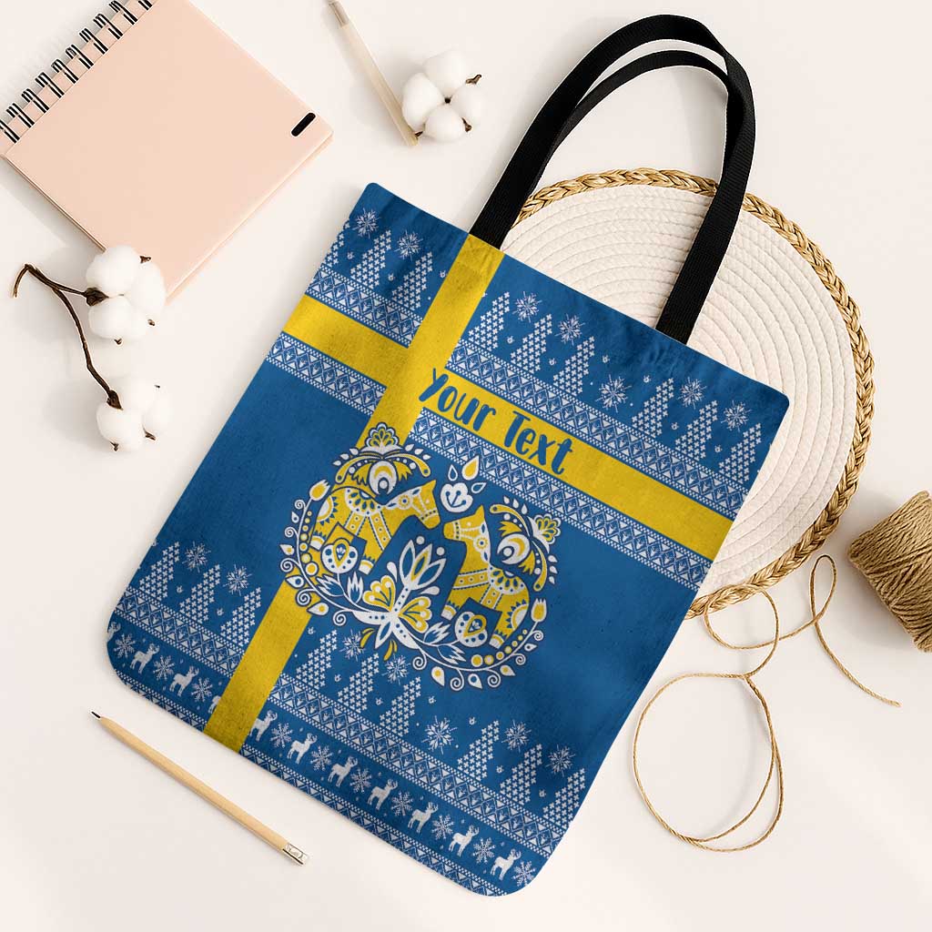 Sweden Christmas Personalized Tote Bag Dala Horse God Jul - Wonder Print Shop
