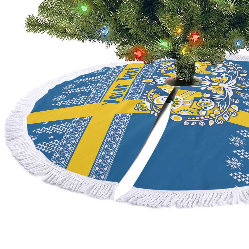 Sweden Christmas Personalized Tree Skirt Dala Horse God Jul - Wonder Print Shop