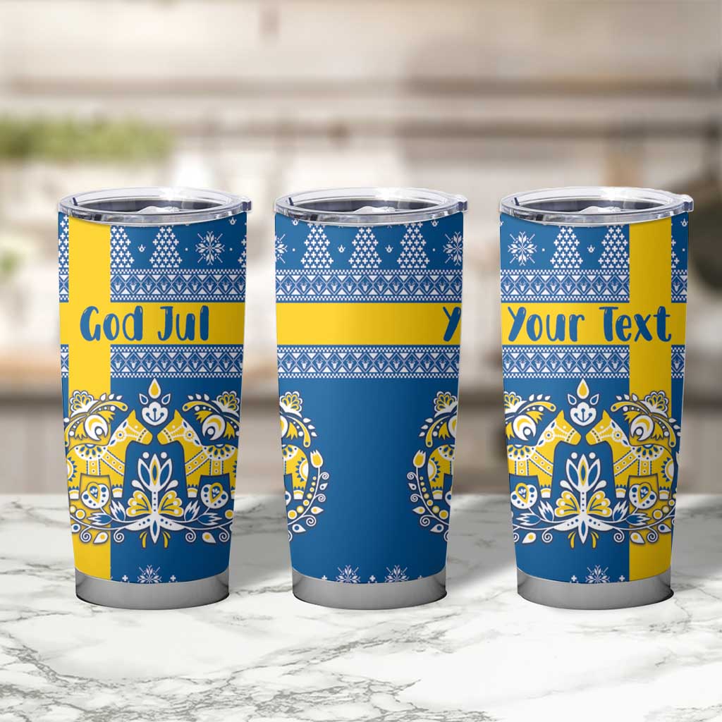 Sweden Christmas Personalized Tumbler Cup Dala Horse God Jul - Wonder Print Shop