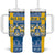 Sweden Christmas Personalized Tumbler With Handle Dala Horse God Jul - Wonder Print Shop