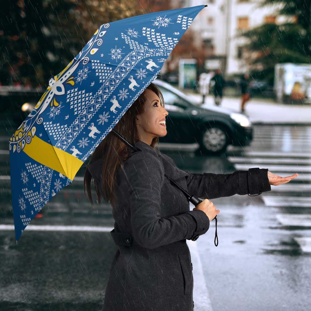 Sweden Christmas Personalized Umbrella Dala Horse God Jul - Wonder Print Shop