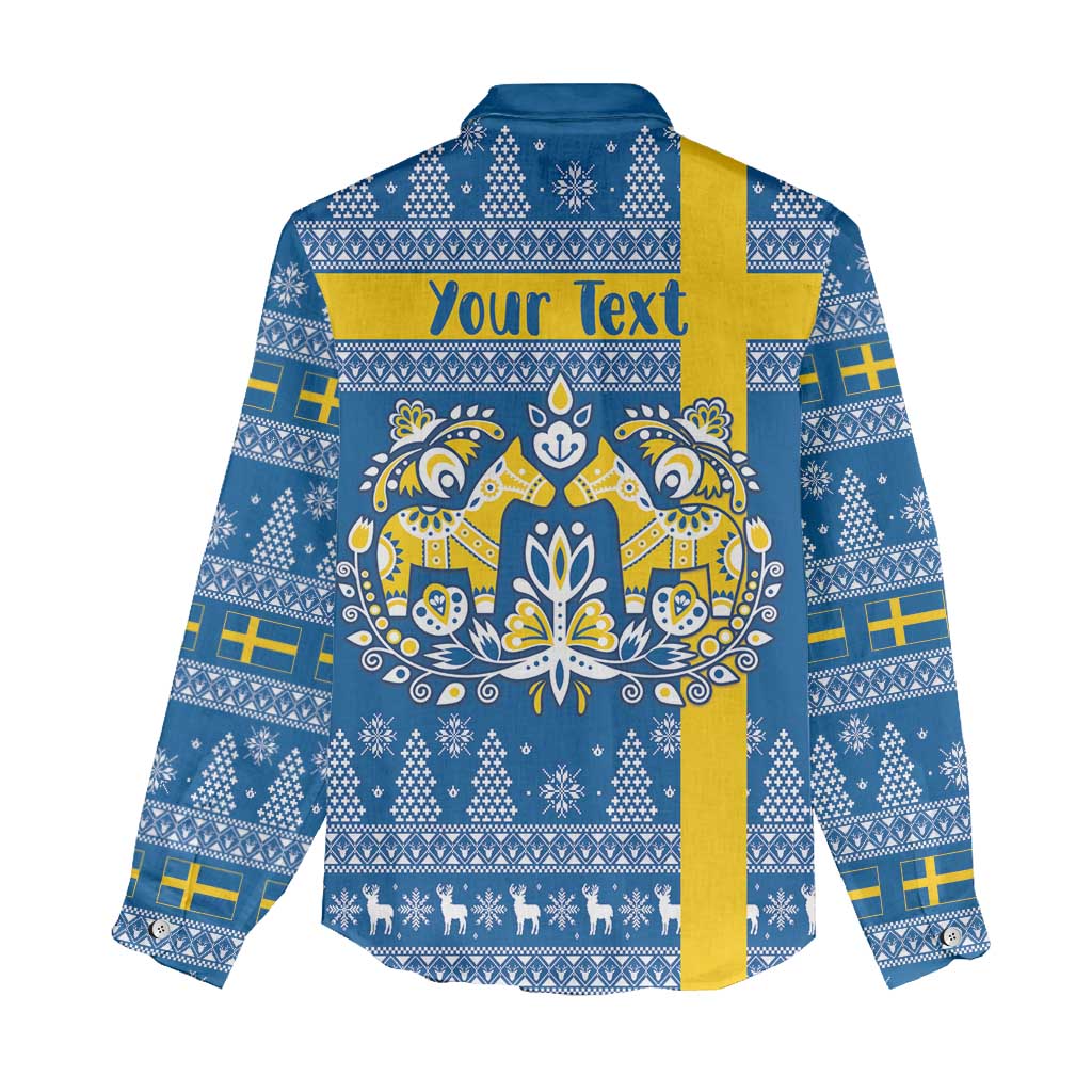 Sweden Christmas Personalized Women Casual Shirt Dala Horse God Jul - Wonder Print Shop