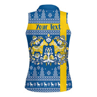 Sweden Christmas Personalized Women Sleeveless Polo Shirt Dala Horse God Jul - Wonder Print Shop