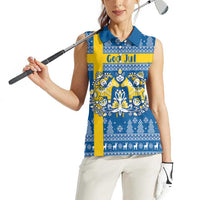 Sweden Christmas Personalized Women Sleeveless Polo Shirt Dala Horse God Jul - Wonder Print Shop