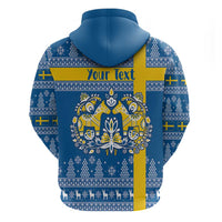 Sweden Christmas Personalized Zip Hoodie Dala Horse God Jul - Wonder Print Shop