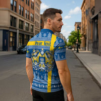 Sweden Christmas Personalized Zipper Polo Shirt Dala Horse God Jul - Wonder Print Shop