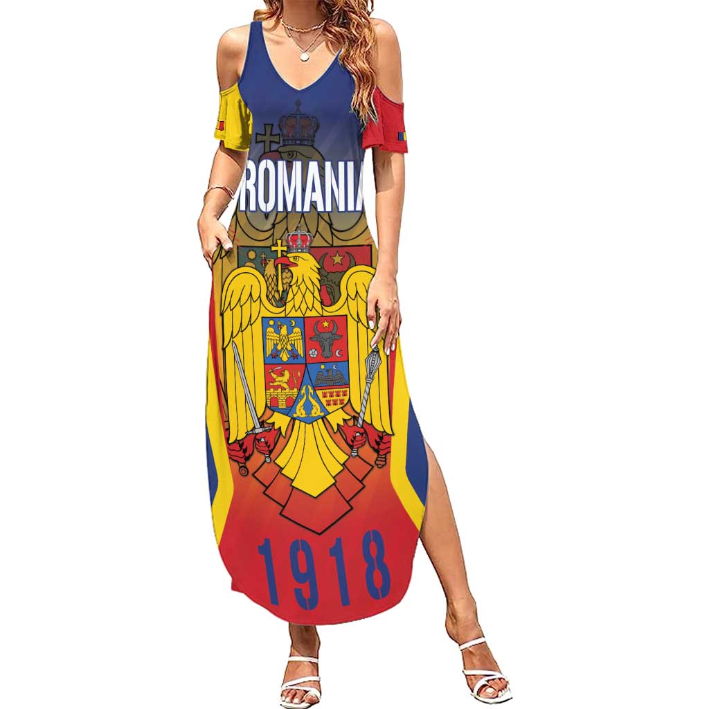Personalized Romania Unification Day Family Matching Summer Maxi Dress and Hawaiian Shirt Ziua Marii Uniri Since 1918 Dynamic Style - Wonder Print Shop