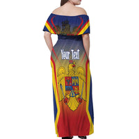 Personalized Romania Unification Day Off Shoulder Maxi Dress Ziua Marii Uniri Since 1918 Dynamic Style - Wonder Print Shop