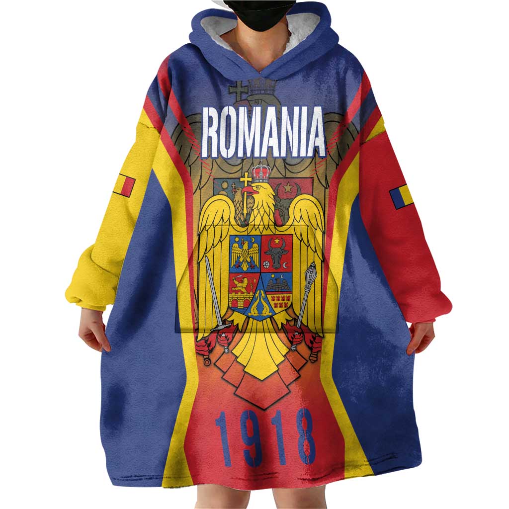 Personalized Romania Unification Day Wearable Blanket Hoodie Ziua Marii Uniri Since 1918 Dynamic Style - Wonder Print Shop
