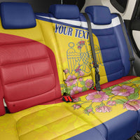 Personalized Romania Great White Pelican Back Car Seat Cover With Rosa Canina - Wonder Print Shop