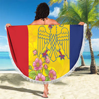 Personalized Romania Great White Pelican Beach Blanket With Rosa Canina - Wonder Print Shop
