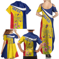 Personalized Romania Great White Pelican Family Matching Summer Maxi Dress and Hawaiian Shirt With Rosa Canina - Wonder Print Shop