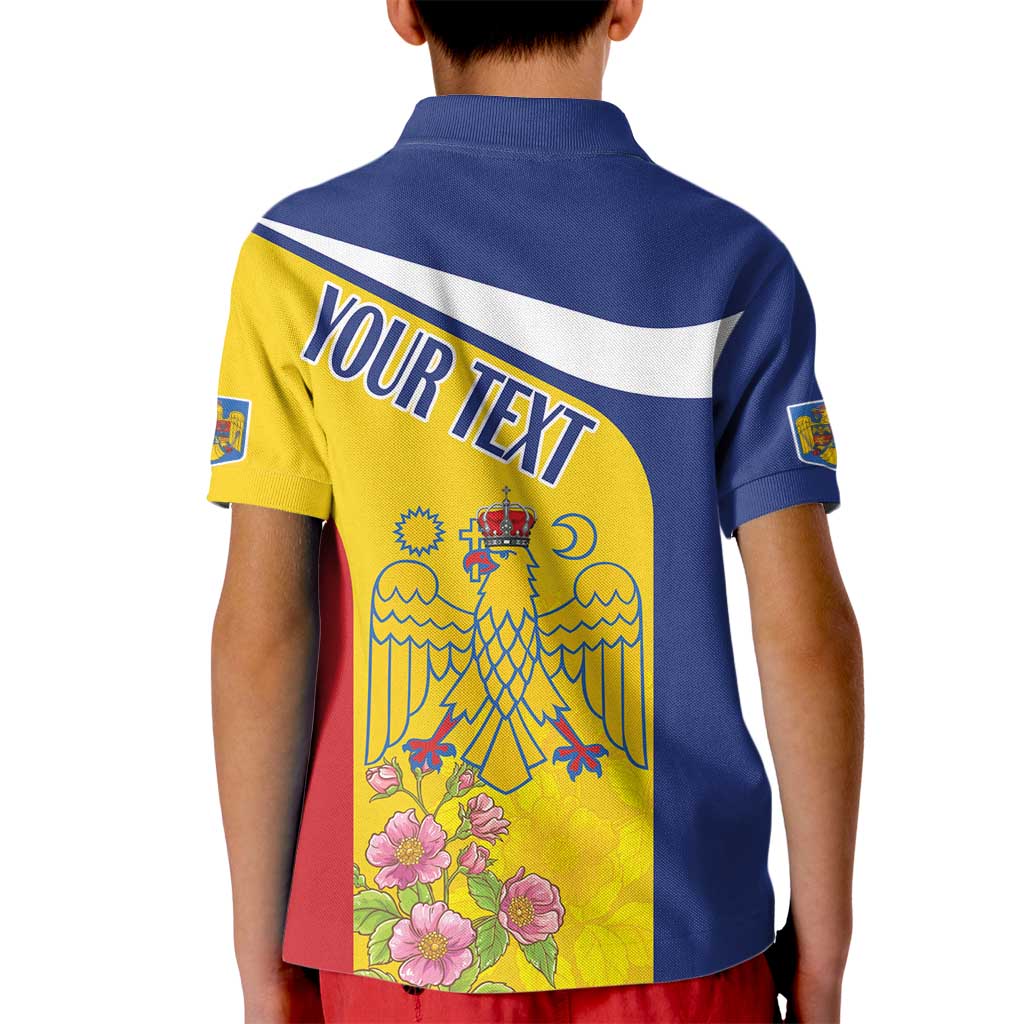 Personalized Romania Great White Pelican Kid Polo Shirt With Rosa Canina - Wonder Print Shop
