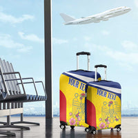 Personalized Romania Great White Pelican Luggage Cover With Rosa Canina - Wonder Print Shop