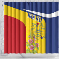Personalized Romania Great White Pelican Shower Curtain With Rosa Canina