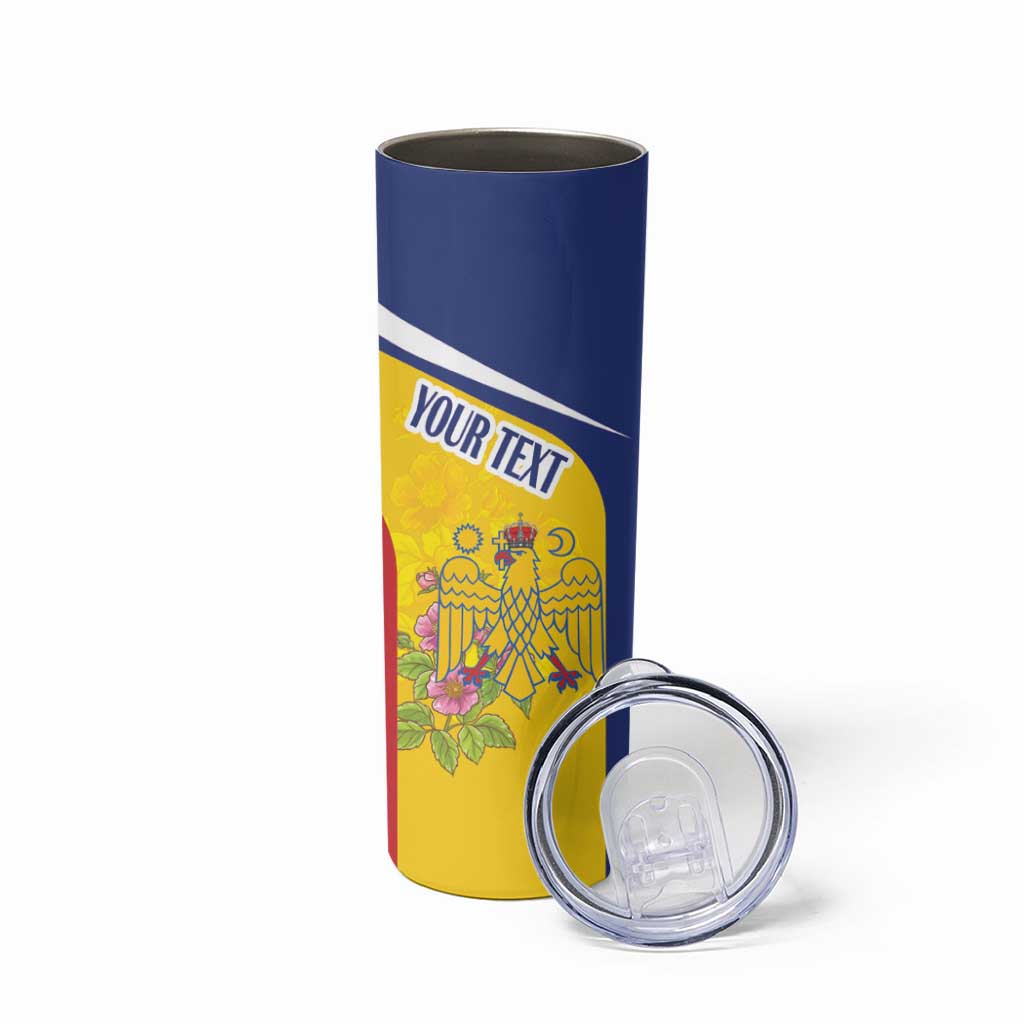 Personalized Romania Great White Pelican Skinny Tumbler With Rosa Canina - Wonder Print Shop