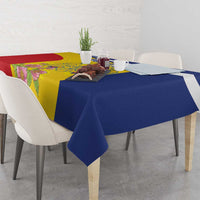 Personalized Romania Great White Pelican Tablecloth With Rosa Canina - Wonder Print Shop