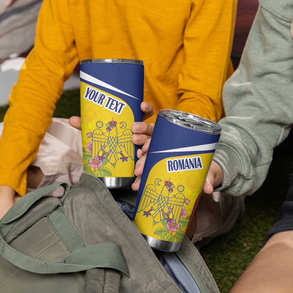 Personalized Romania Great White Pelican Tumbler Cup With Rosa Canina - Wonder Print Shop