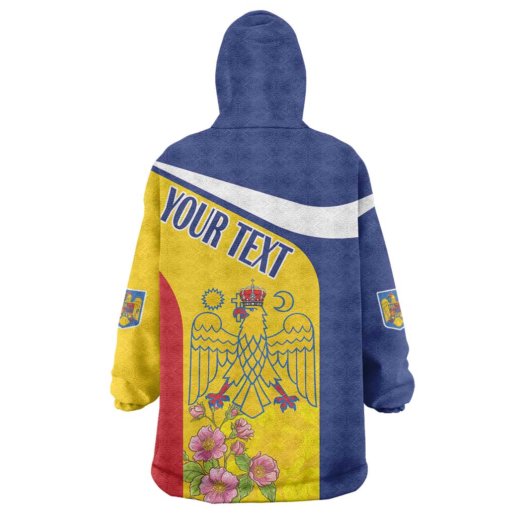 Personalized Romania Great White Pelican Wearable Blanket Hoodie With Rosa Canina - Wonder Print Shop