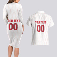 Custom Austria Football Couples Matching Long Sleeve Bodycon Dress and Hawaiian Shirt Das Team Go Champions